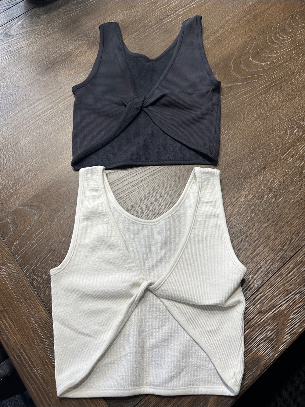 By Together Twist Front Crop Tank in Black & White